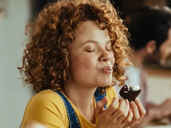 girl enjoying food