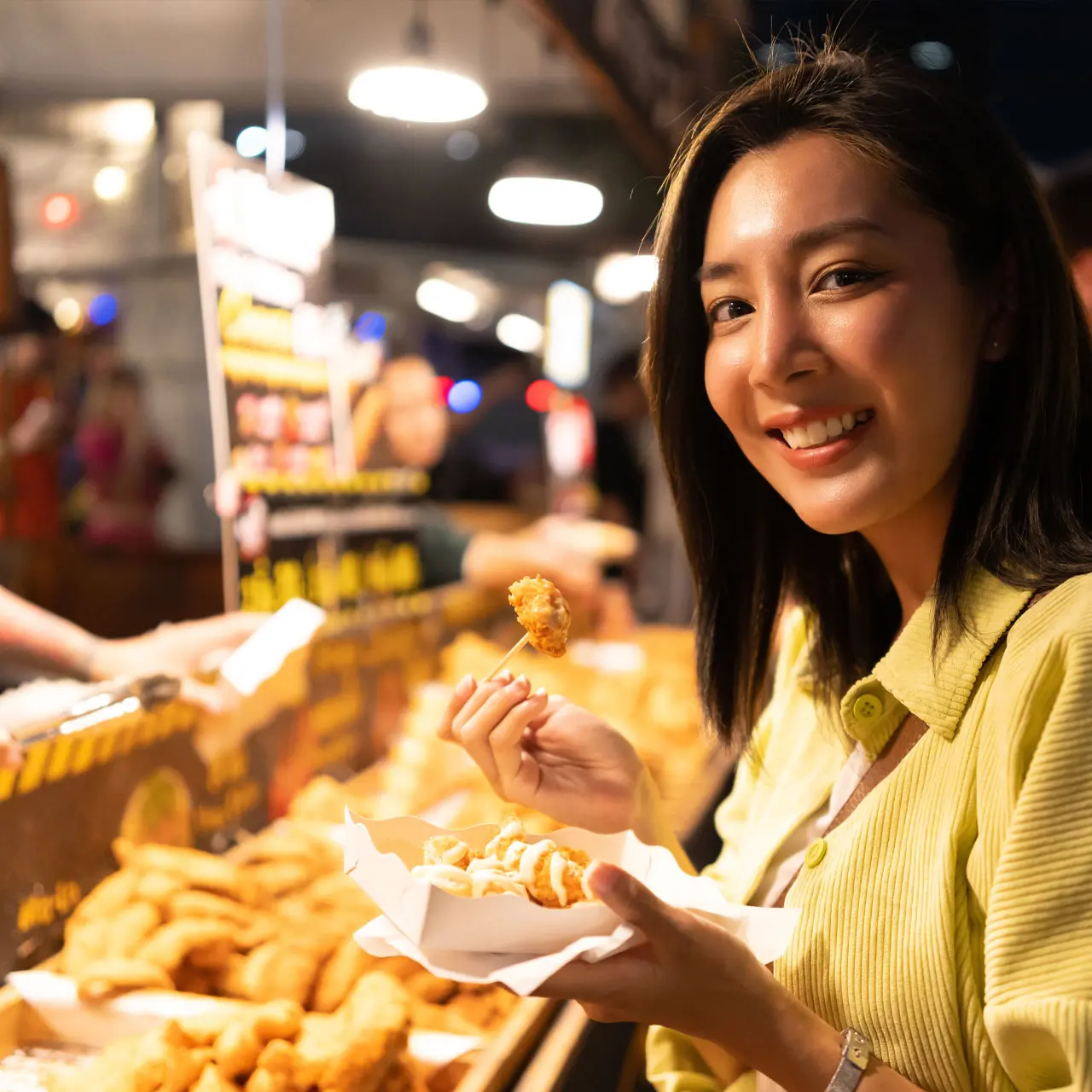 Woman enjoying fries