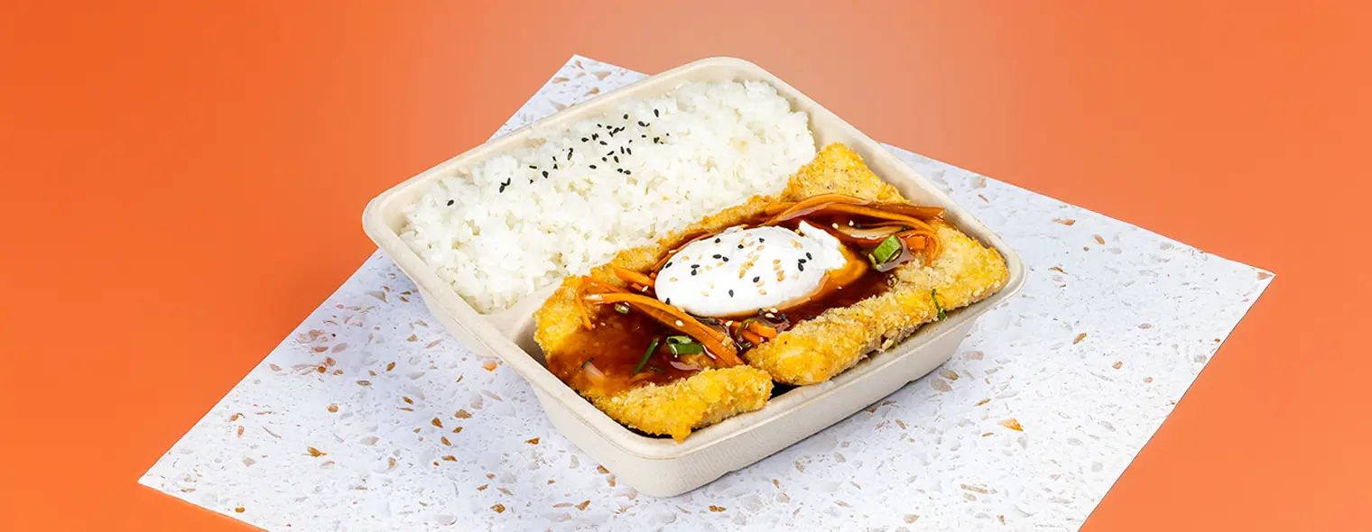Rice with egg platter