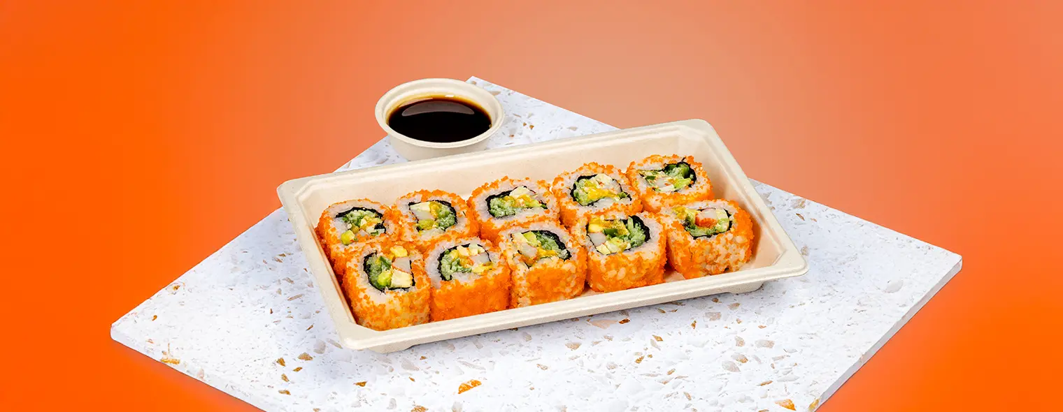 Sushi with soya sauce