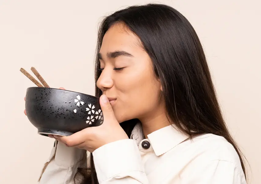 Woman enjoying tea