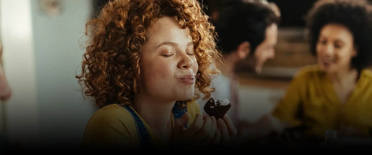 Woman enjoying food