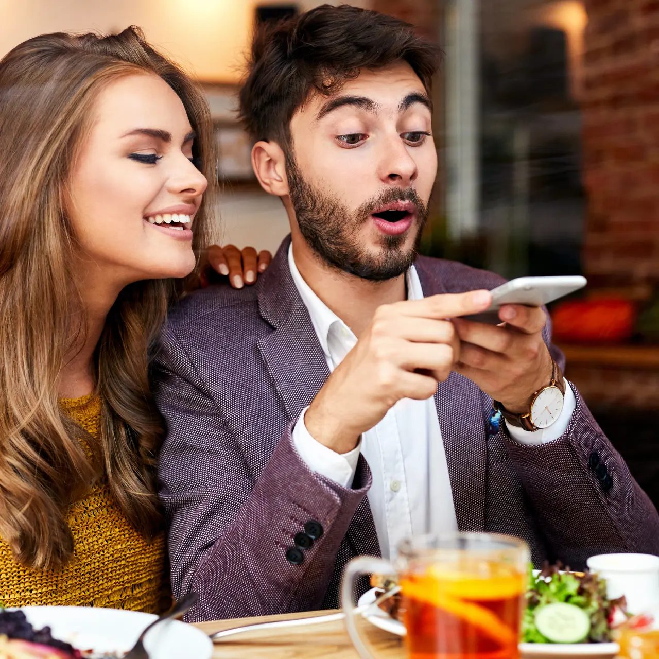 Couples sharing food pic