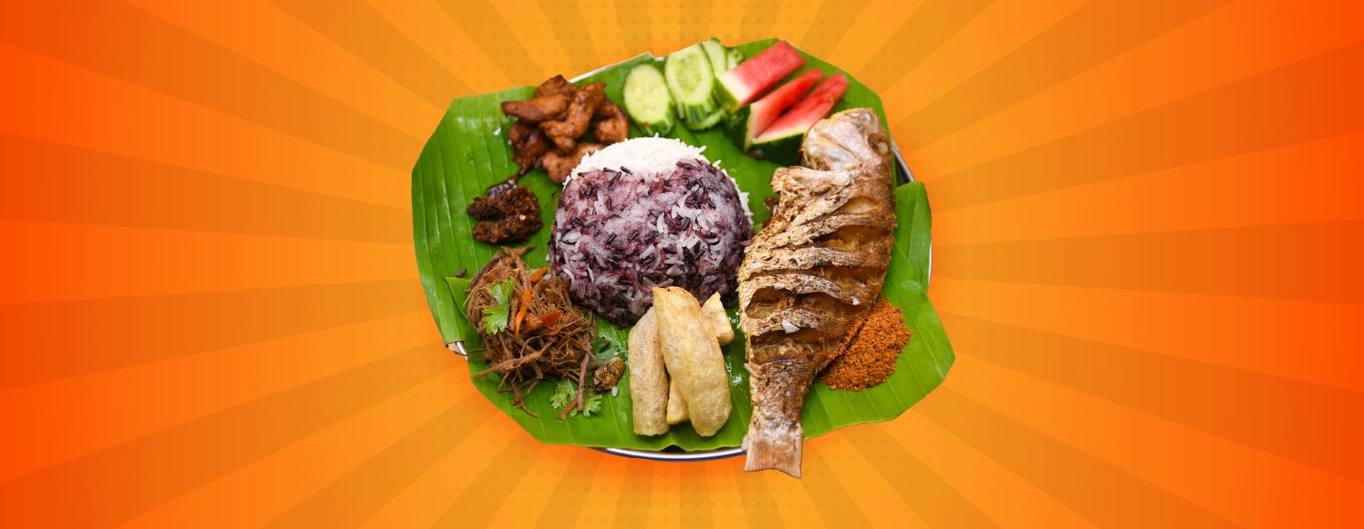 Burger with fries and bevarages