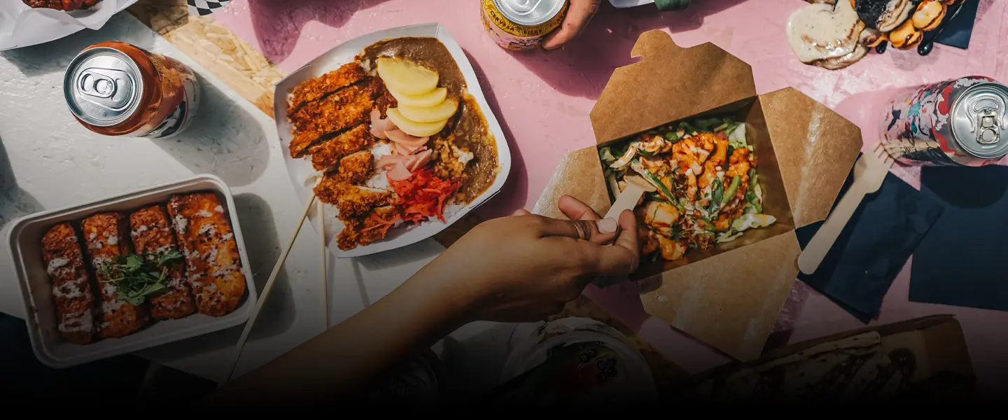 Woman having different appetizers