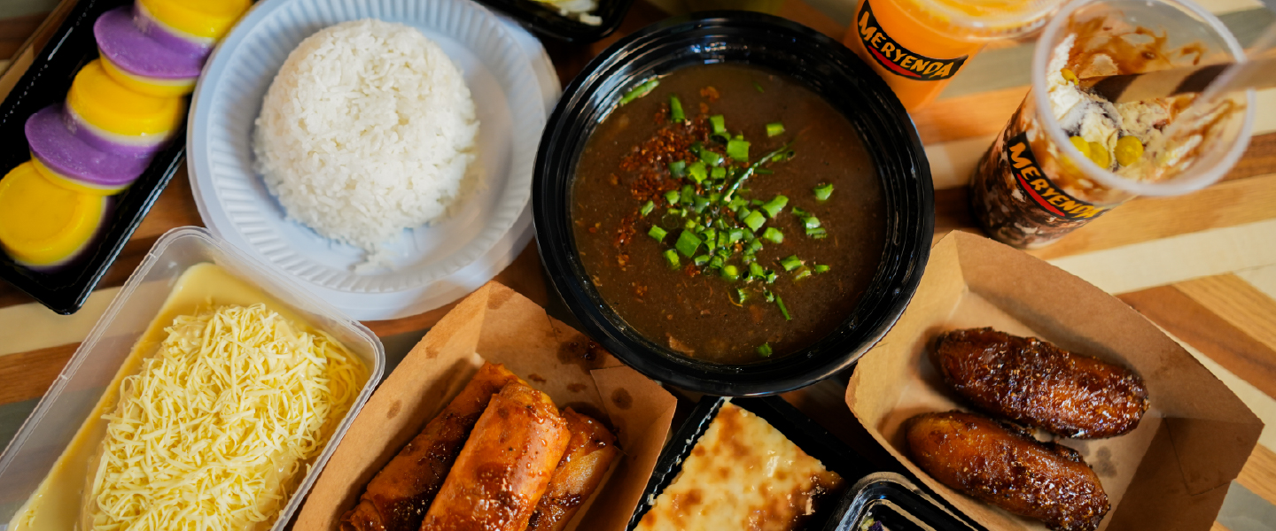 Burger with fries and bevarages