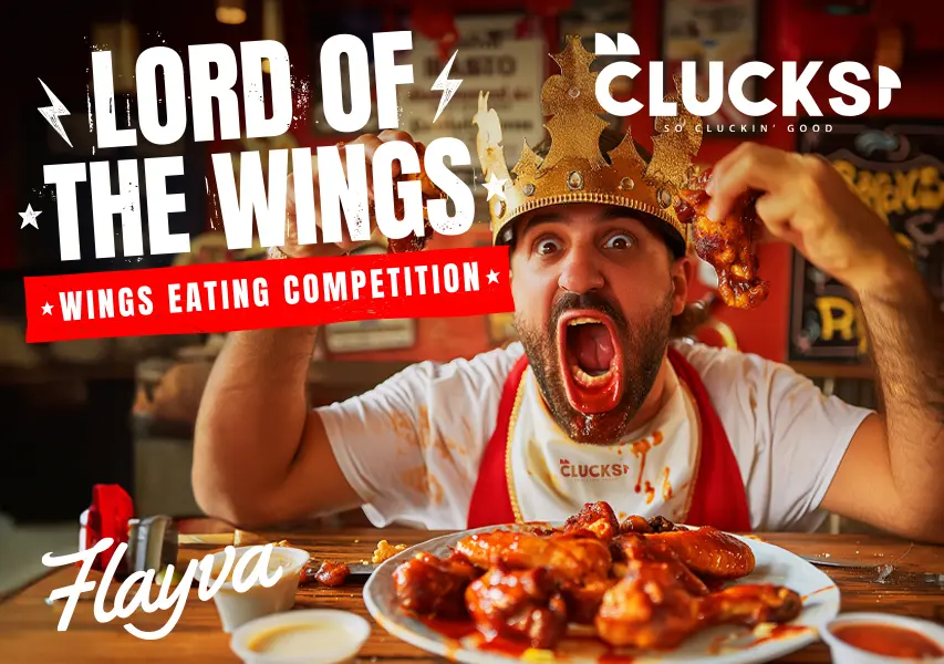 Clucks wings eating competition